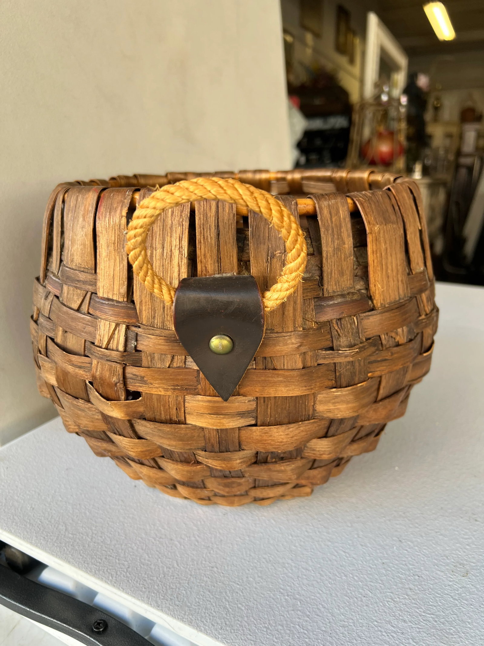 Mid 20th Century Mid Century Round Bentwood Basket Handmade in Italy - 2