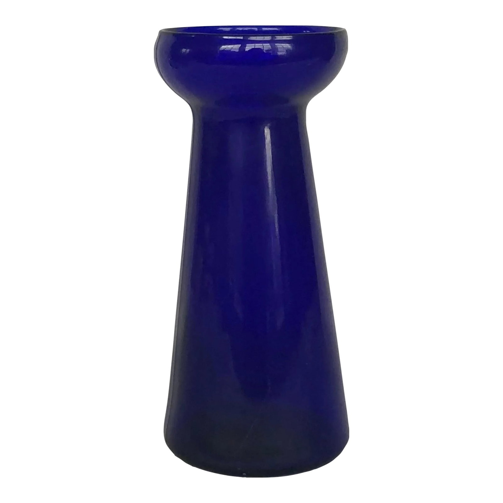 Cobalt Blue Glass Hyacinth Vase: Plant a bulb in this vintage cobalt blue glass hyacinth bulb vase or fill the vessel with flowers and use it as a table centerpiece. The vintage blue glass vase would make a nice decor accent on a