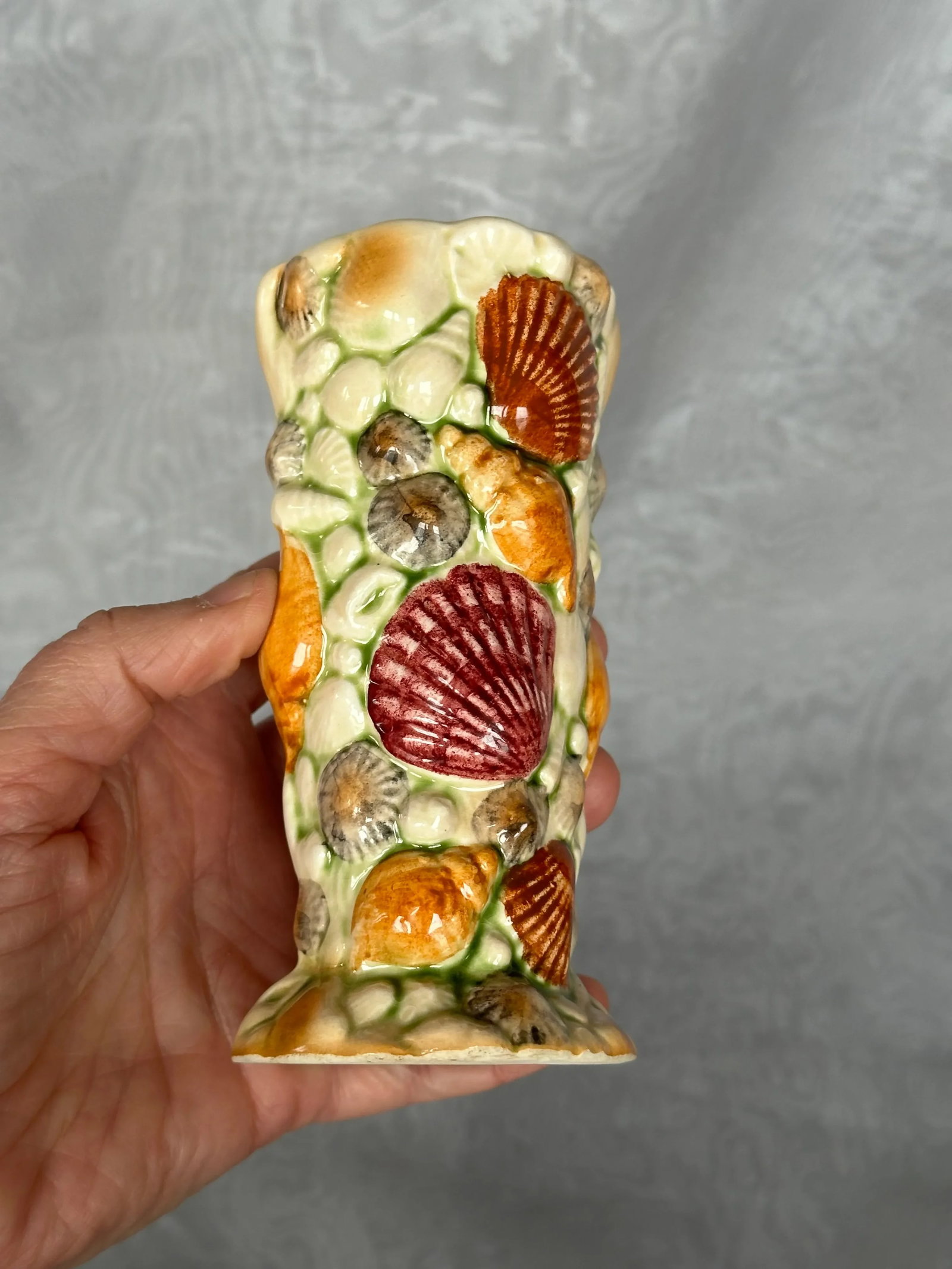 English Art Pottery Seashell Vase - 10