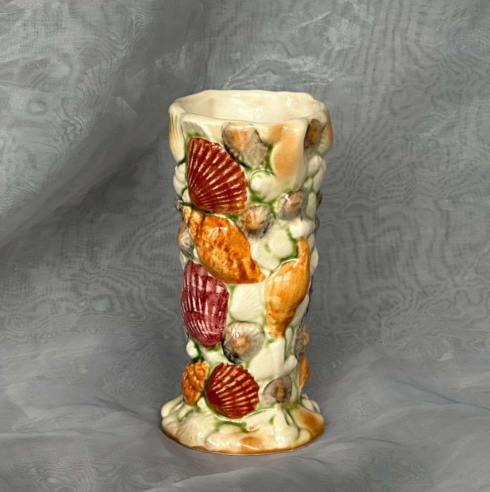 English Art Pottery Seashell Vase - 2