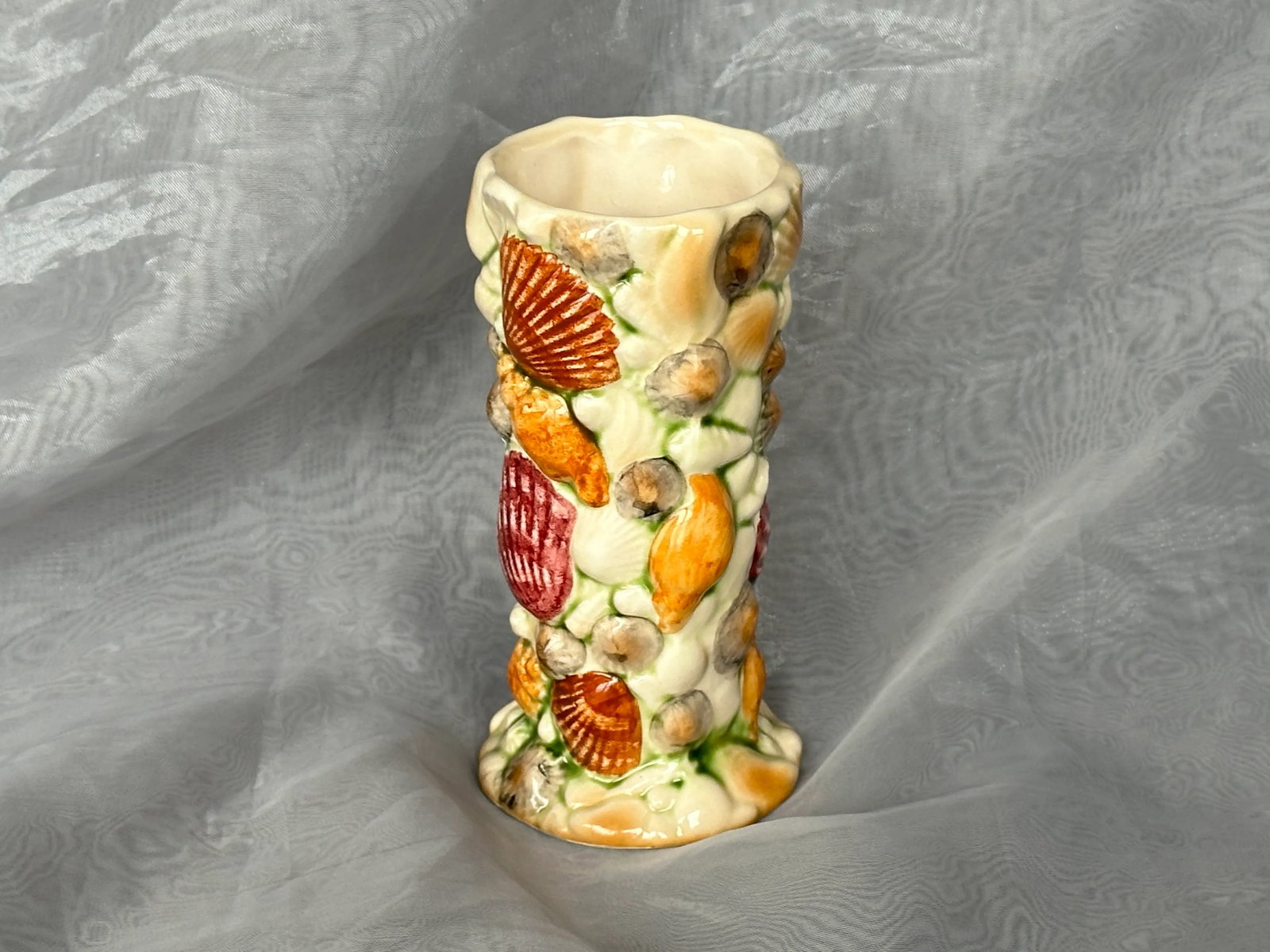 English Art Pottery Seashell Vase - 5