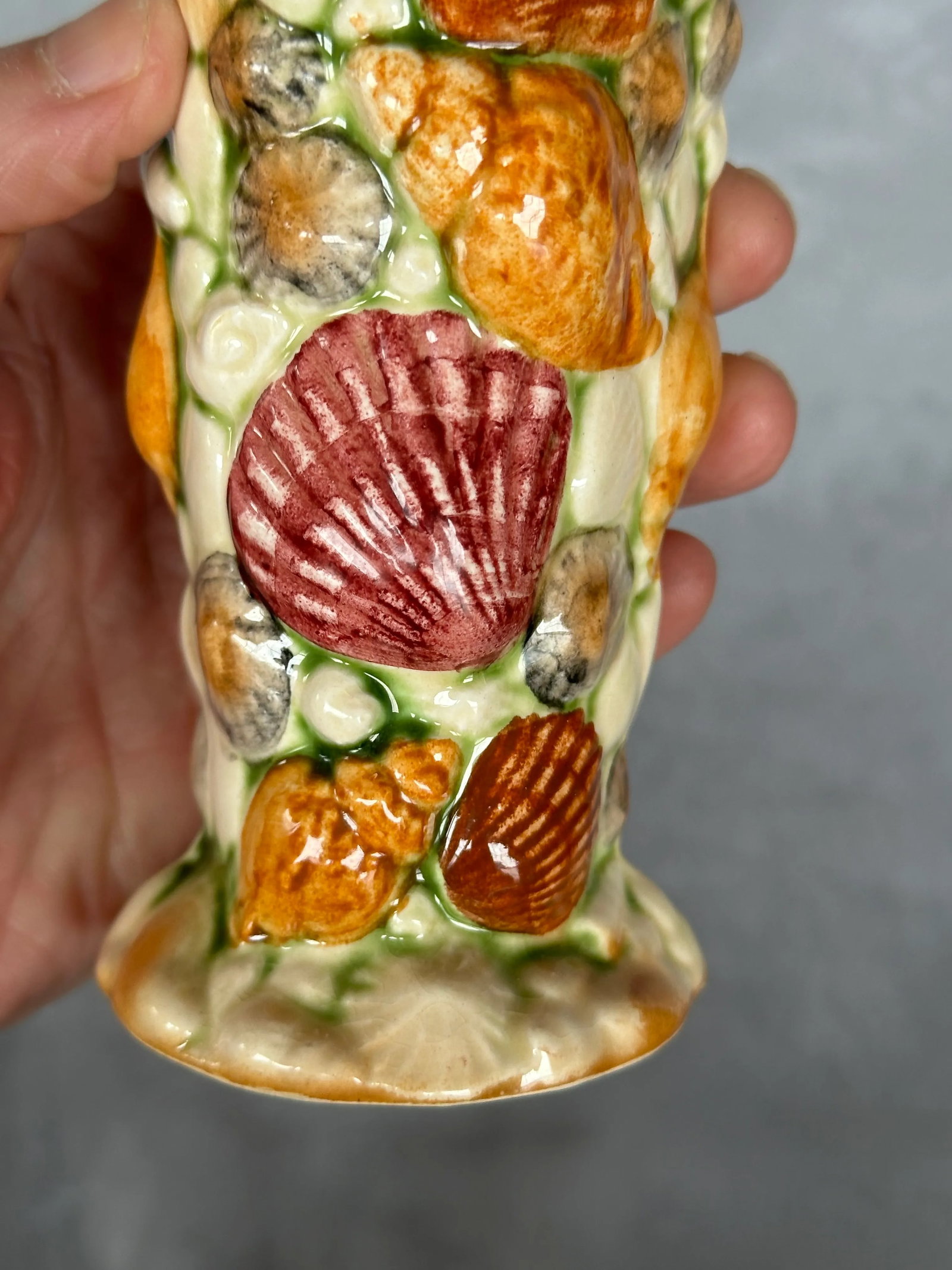 English Art Pottery Seashell Vase - 6