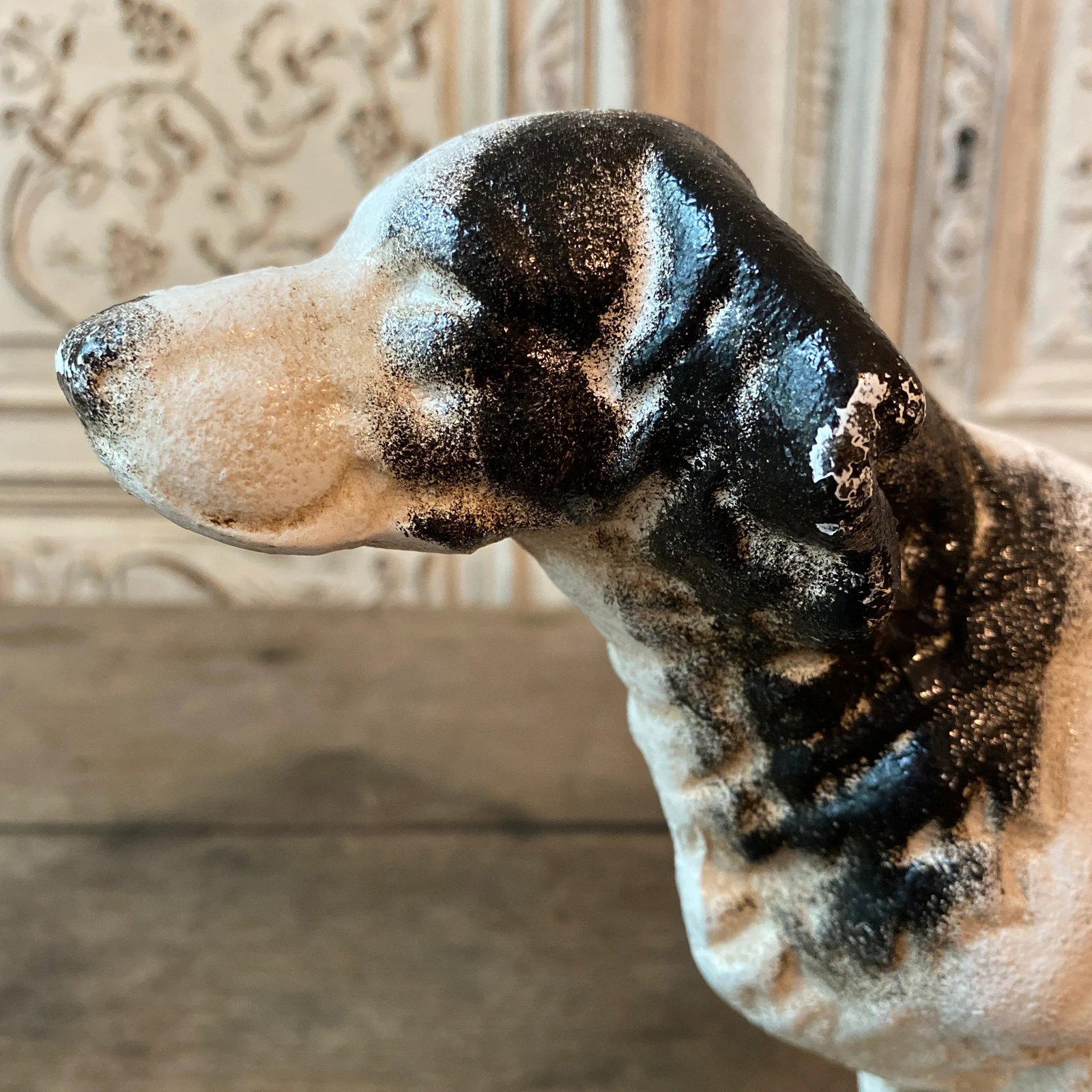 Antique English Pointer Dog Cast Iron Door Stop - 6