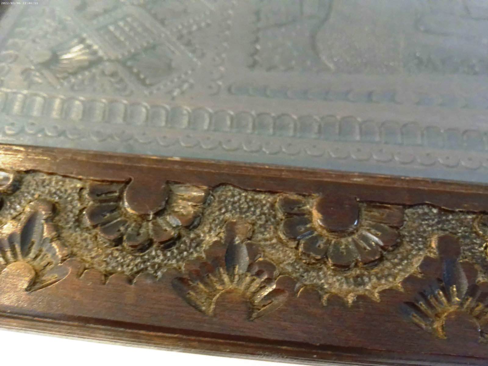 Vintage Artisinal Konjic Wood & Glass Old Mostar Bridge Tray - 3