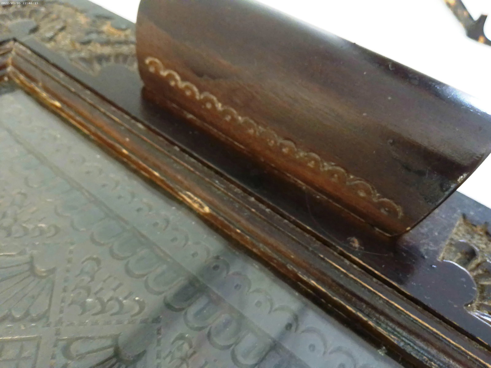Vintage Artisinal Konjic Wood & Glass Old Mostar Bridge Tray - 4