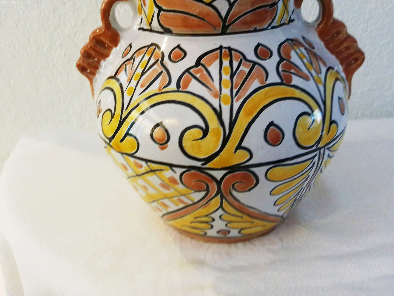 Large Vintage Mexican Talavera Pottery Vase - 2