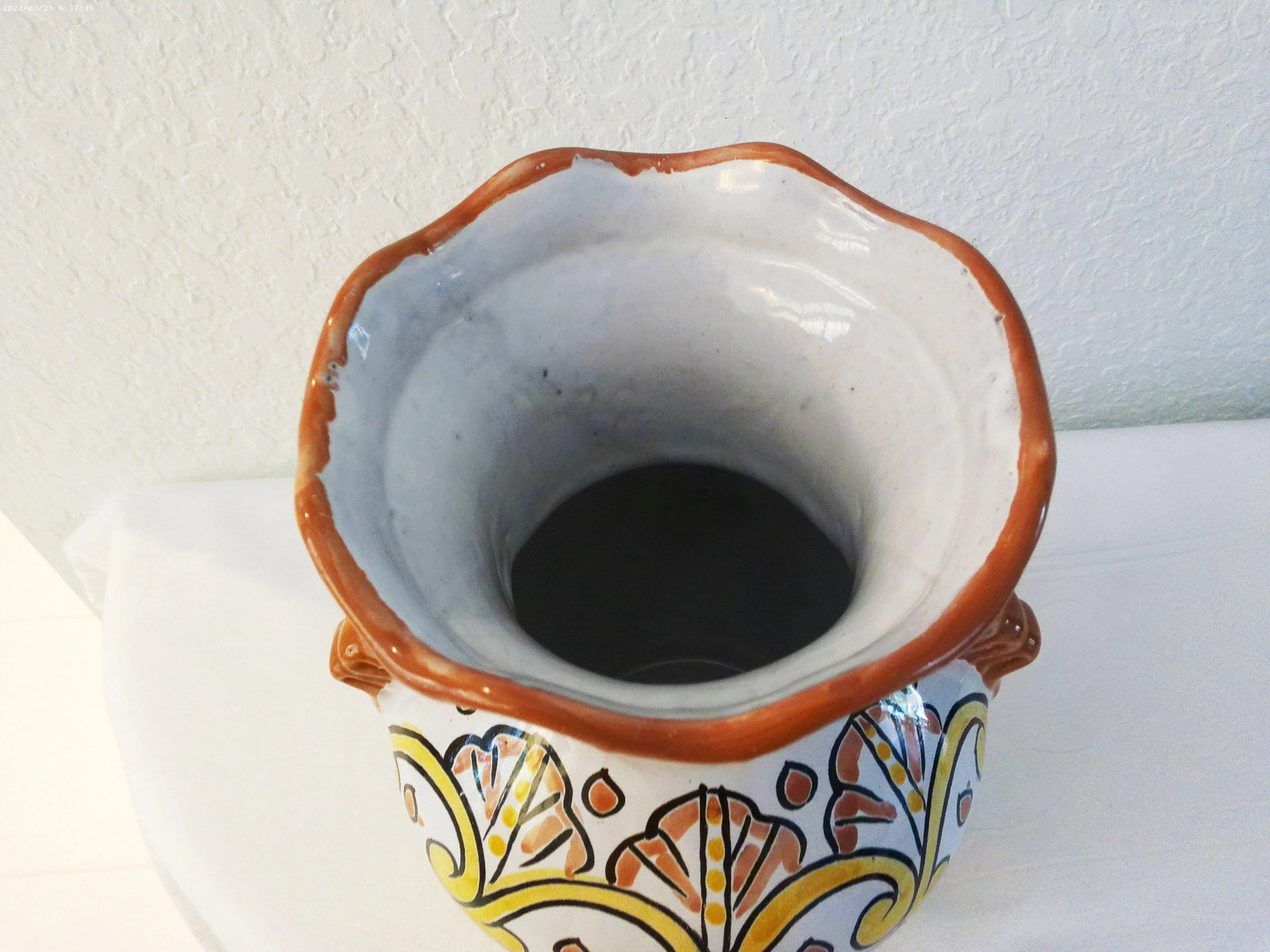 Large Vintage Mexican Talavera Pottery Vase - 5