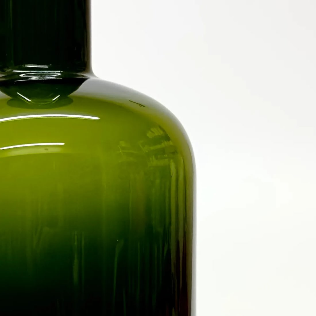Mid-Century Large Olive Green Otto Brauer Gulvvase for Holmegaard - 3