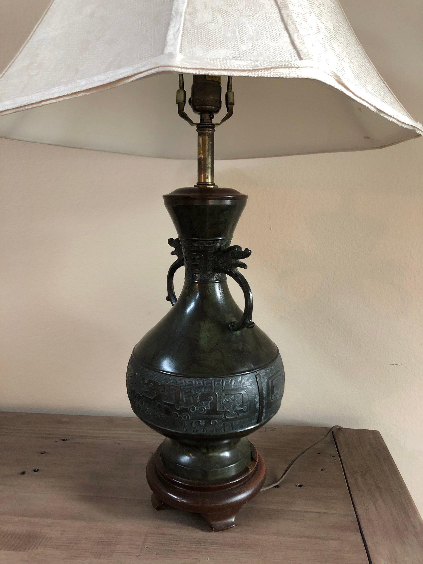 Vintage Mid-Century Chinese Bronze Marbro Lamps - a Pair - 12