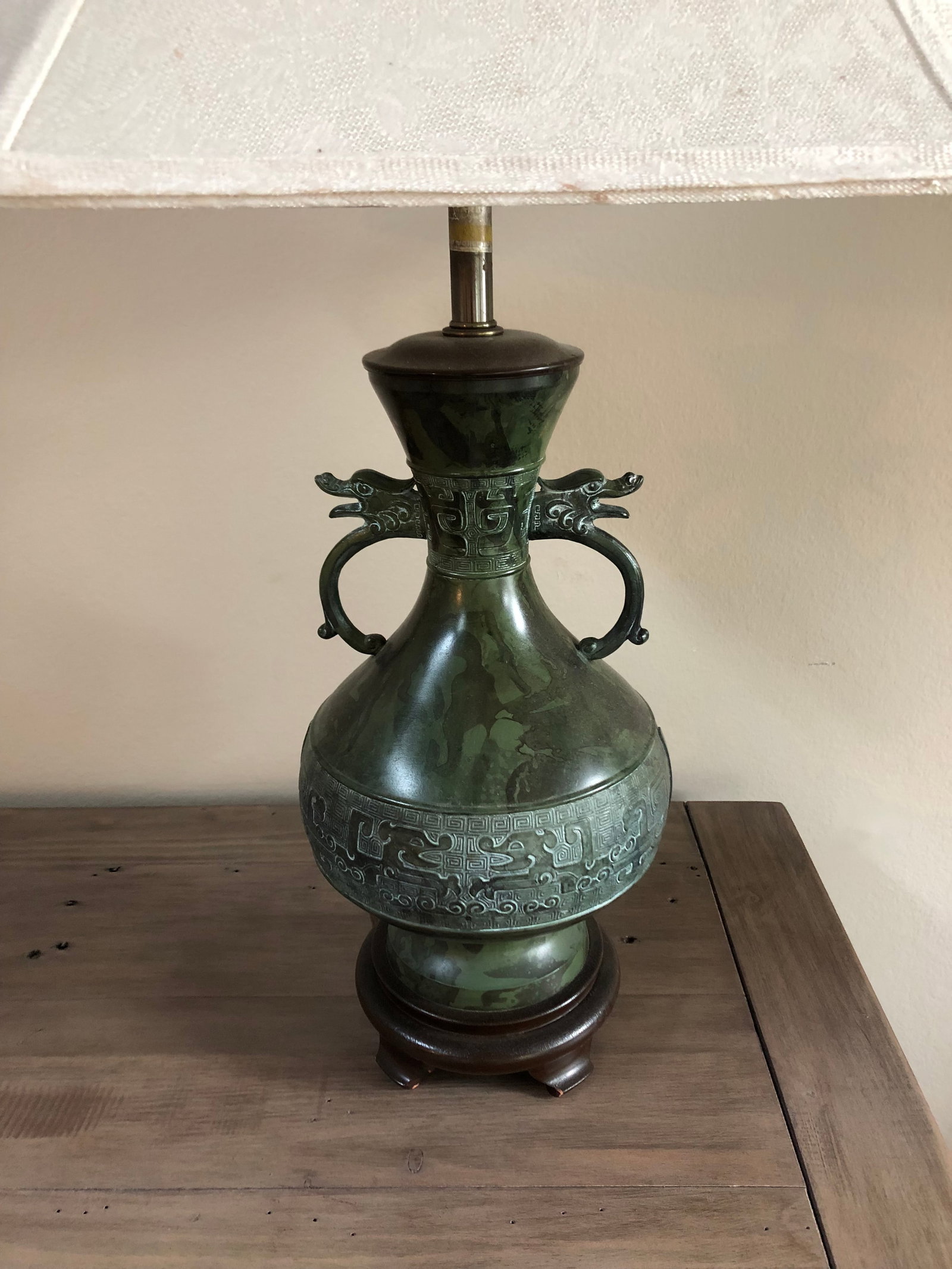Vintage Mid-Century Chinese Bronze Marbro Lamps - a Pair - 2
