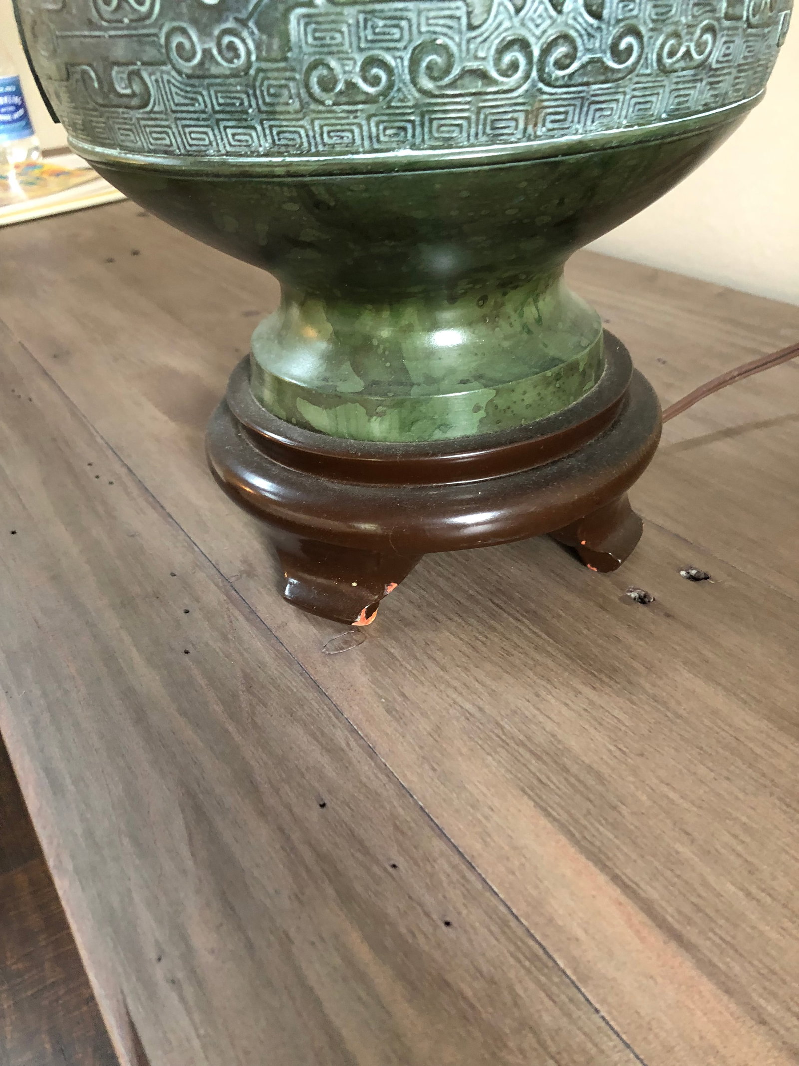 Vintage Mid-Century Chinese Bronze Marbro Lamps - a Pair - 5
