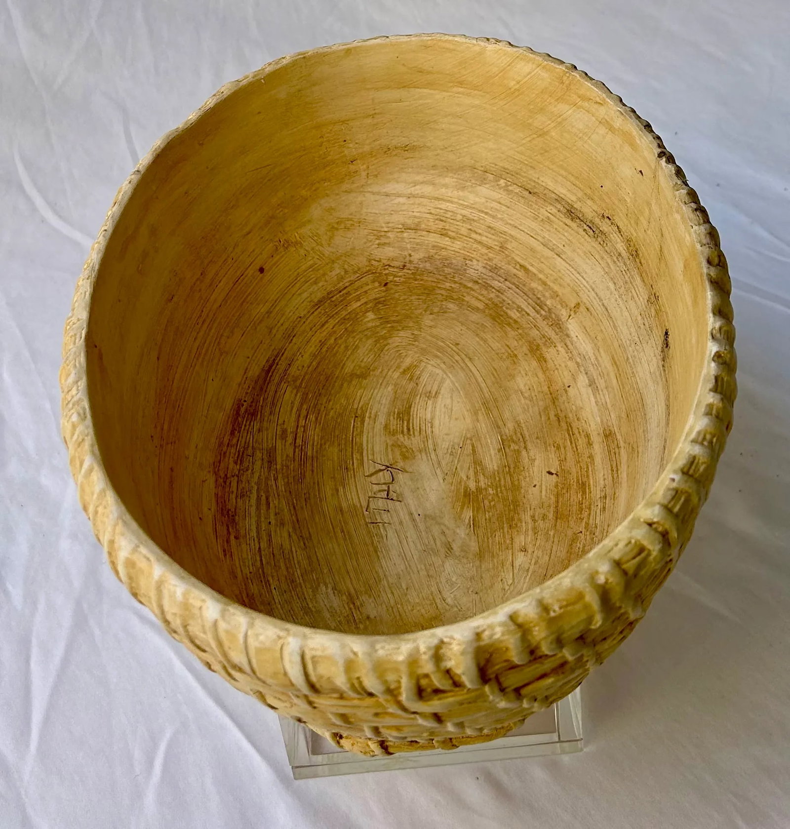 Late 20th Century Italian Trompe'-L'oeil Woven Seagrass Ceramic Planter - 6