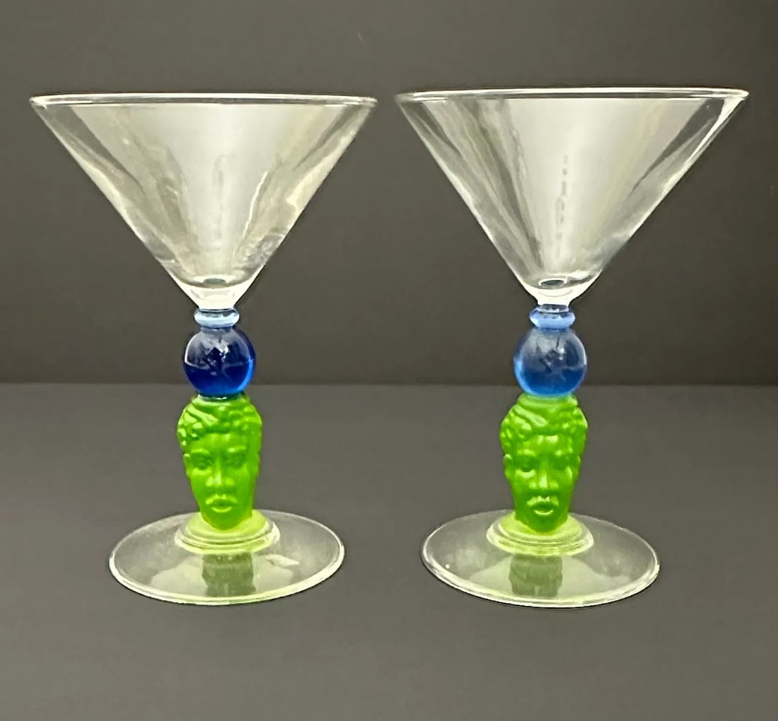 1990s Richard Jolley Signed Martini Glasses- Set of 4 - 5