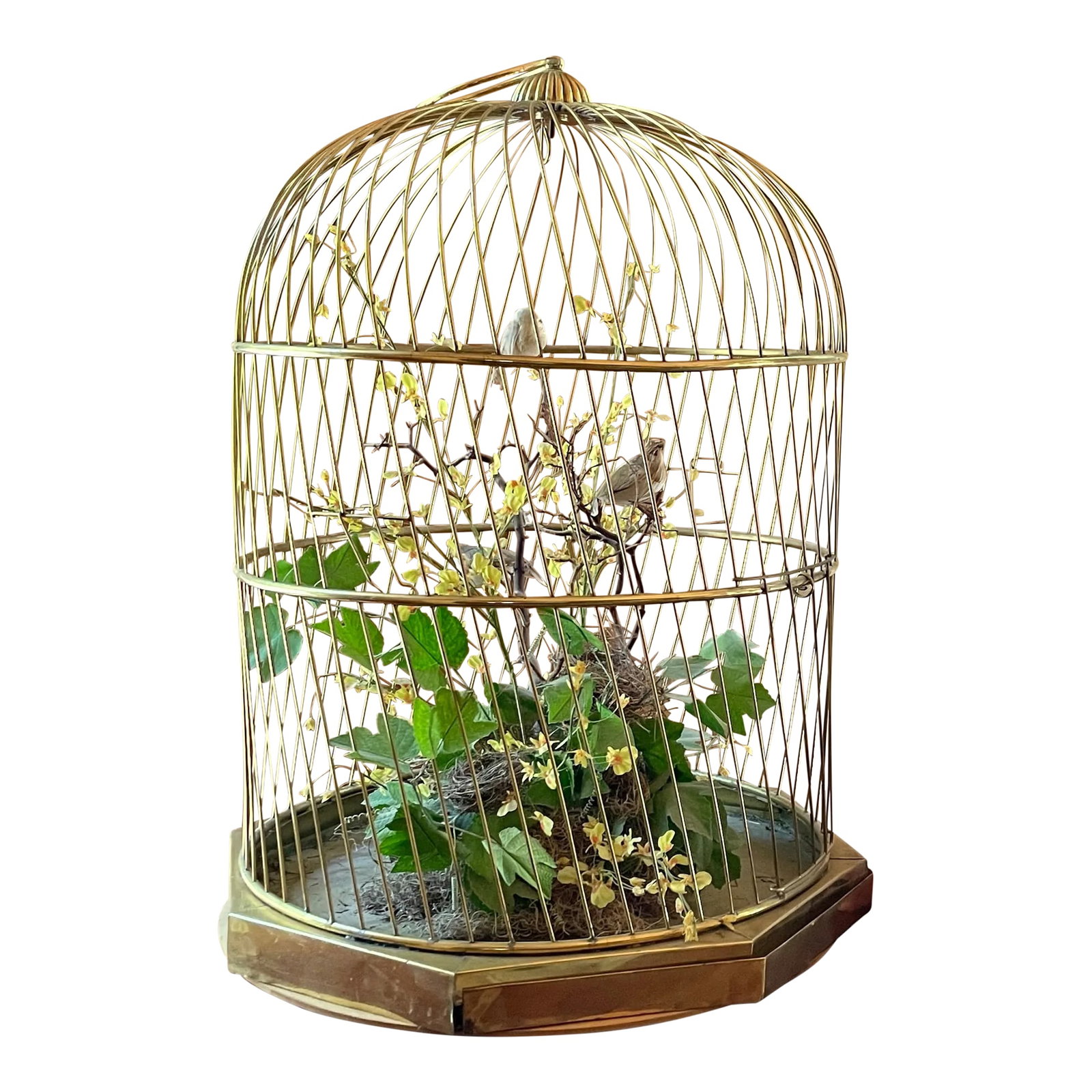 Late 19th Century Antique British Victorian Brass Bird Cage With Pullout Tray (1 of 3)