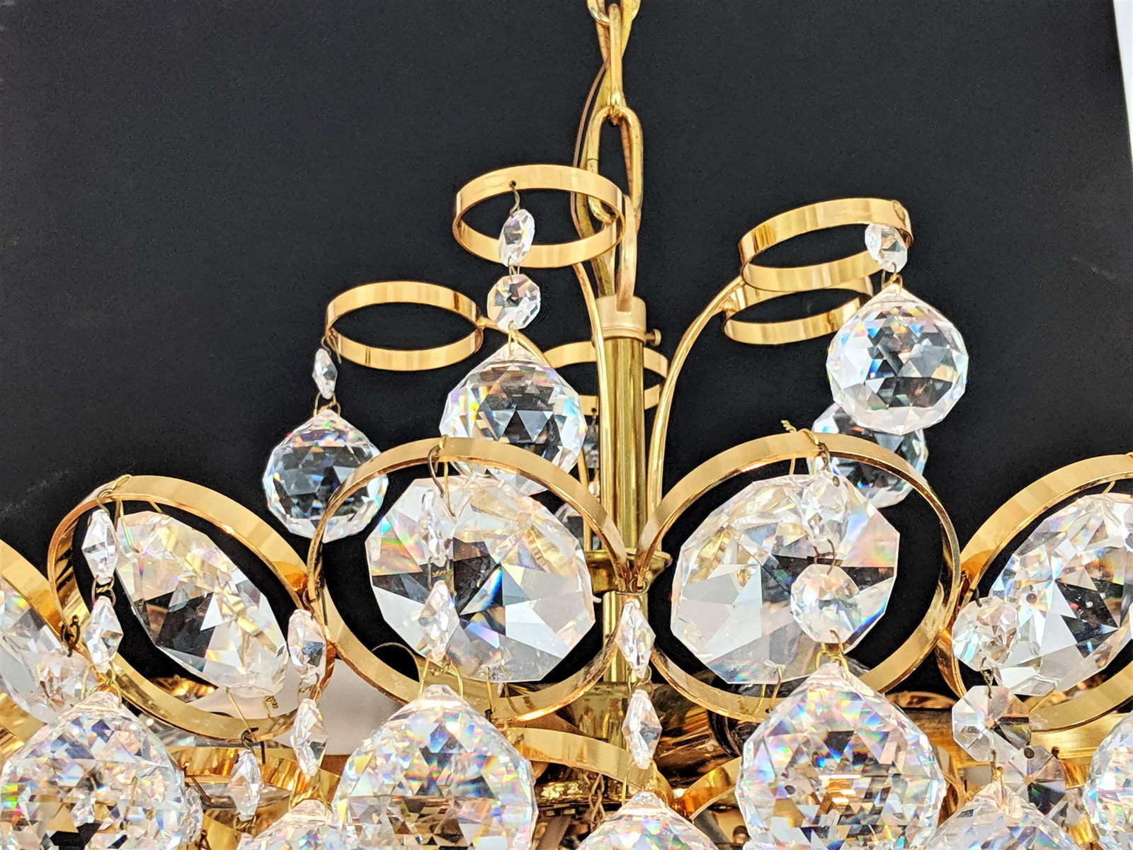 1970s Crystal and Gilt Brass Chandelier by J. L. Lobmeyr - 10