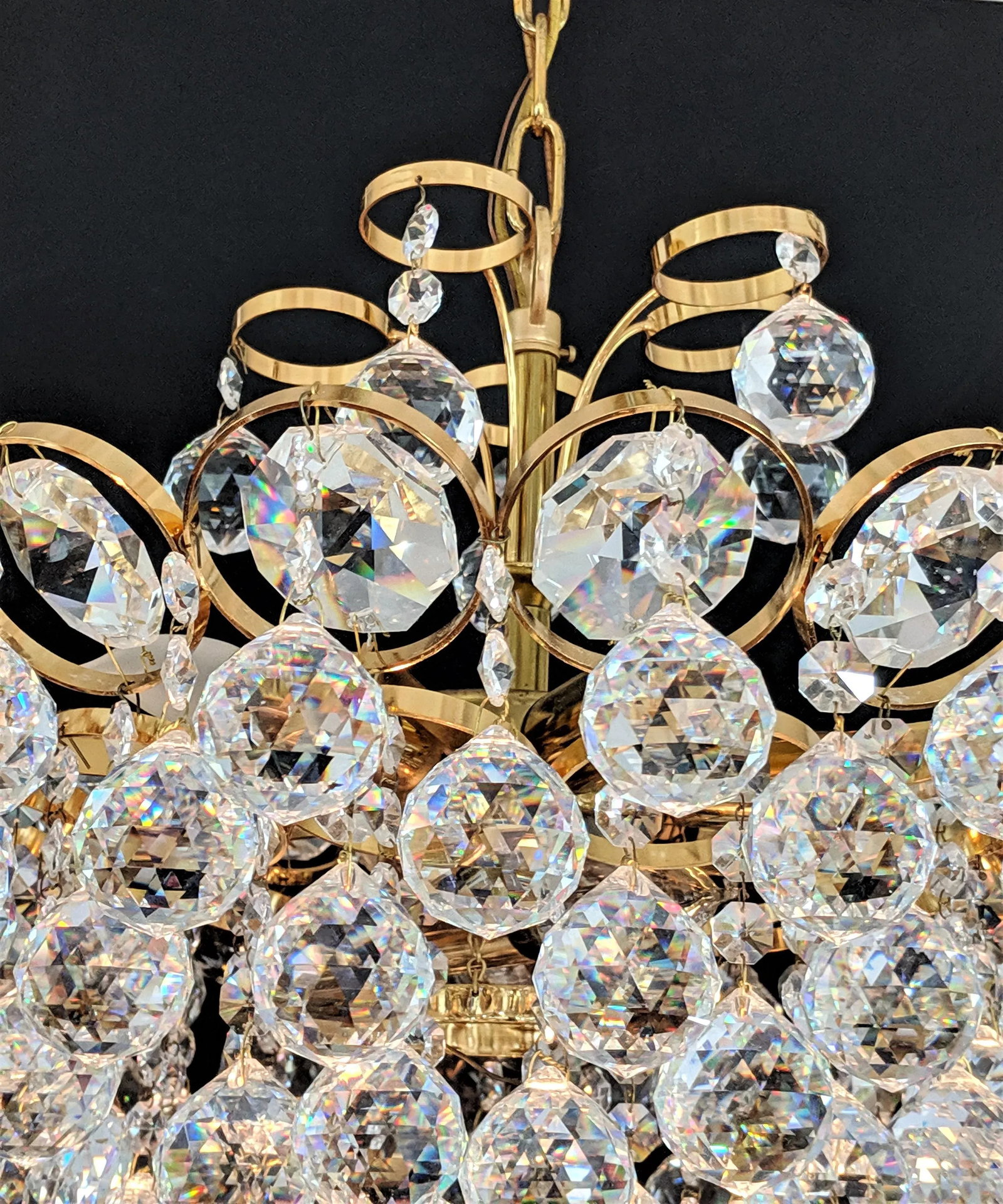 1970s Crystal and Gilt Brass Chandelier by J. L. Lobmeyr - 6