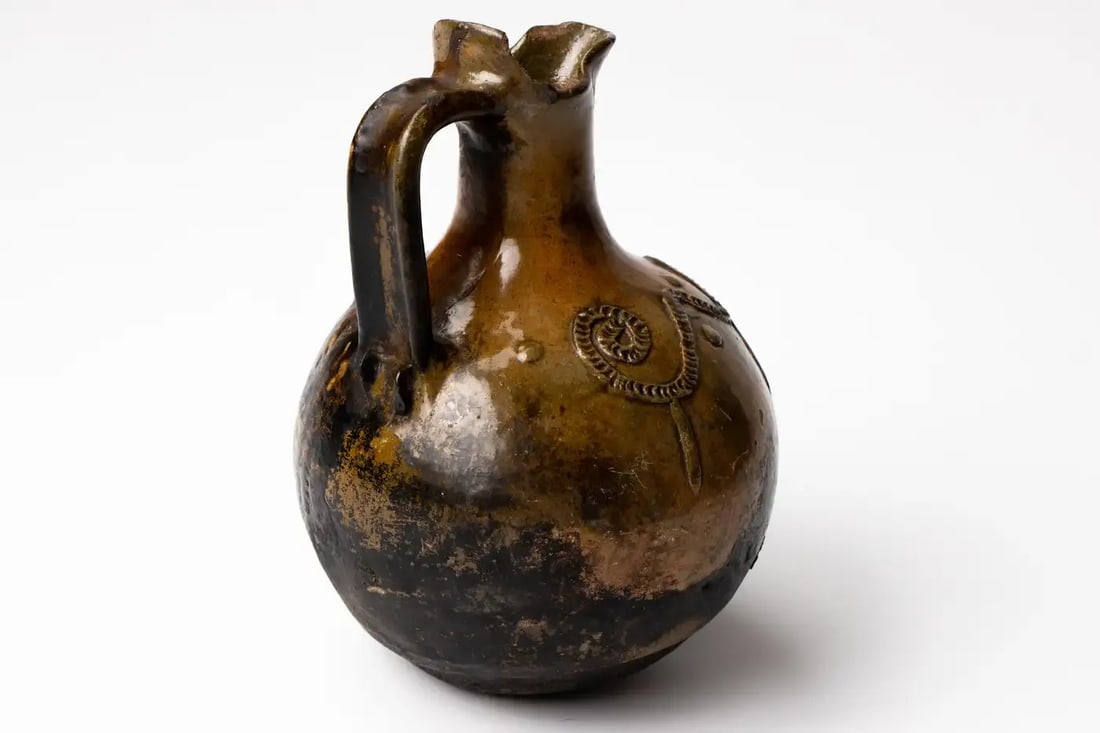 Antique Guatemalan Majolica Pottery Water Vessel Pitcher - 6