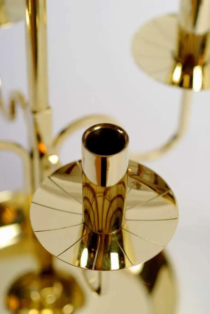 Large Tommi Parzinger Brass Candelabra for Dorlyn - 2