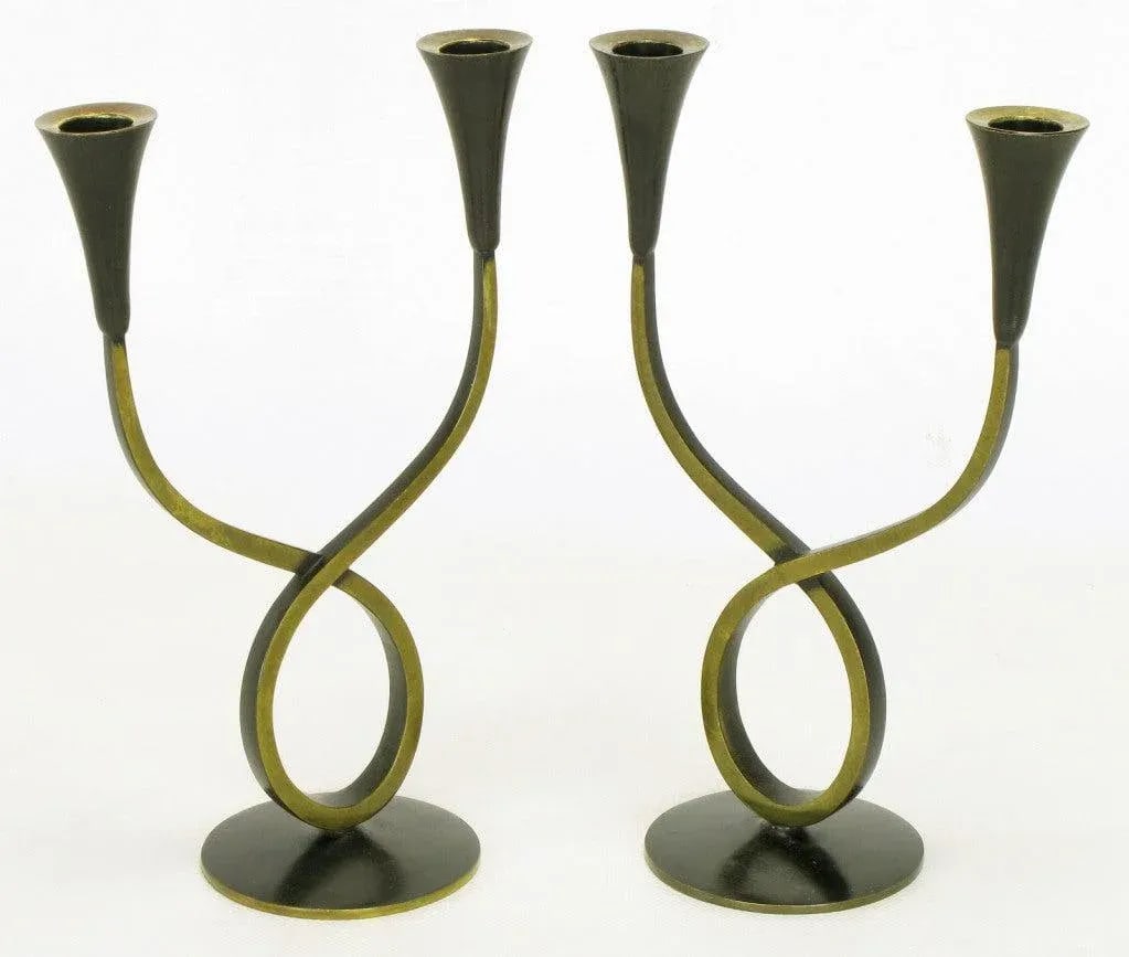 Rena Rosenthal Brass Double Arm Candelabra - 2