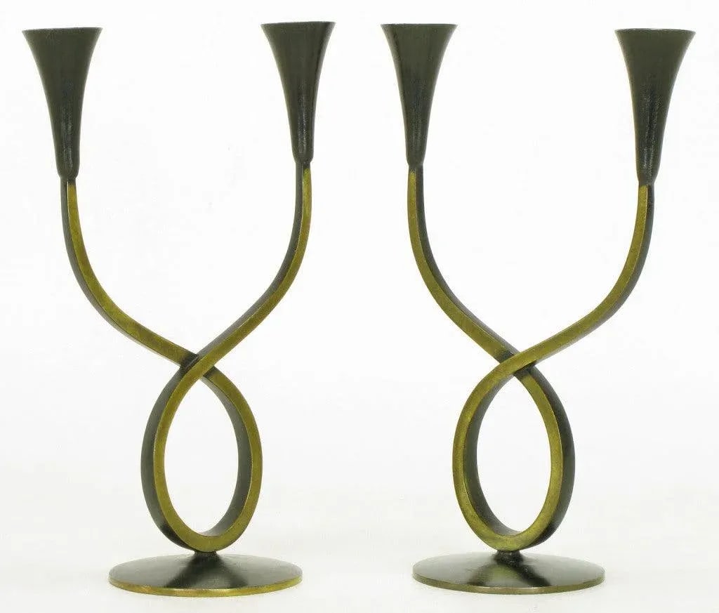 Rena Rosenthal Brass Double Arm Candelabra - 3