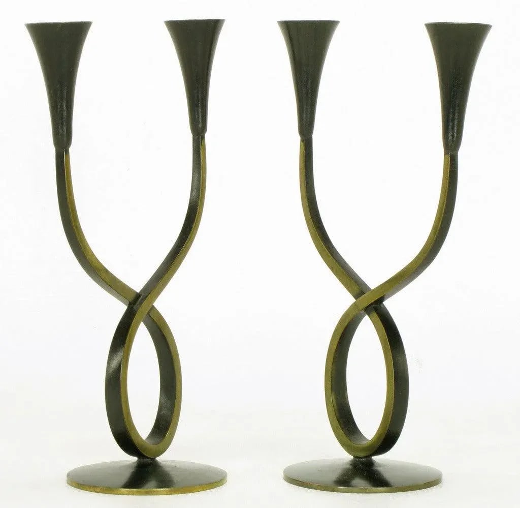Rena Rosenthal Brass Double Arm Candelabra - 4