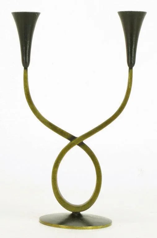 Rena Rosenthal Brass Double Arm Candelabra - 6