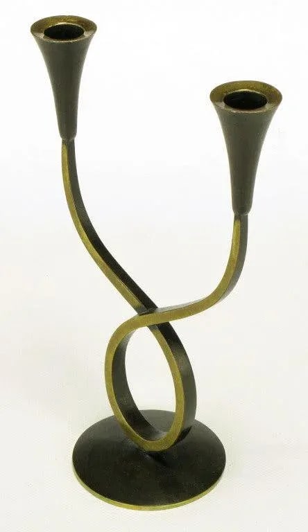Rena Rosenthal Brass Double Arm Candelabra - 7