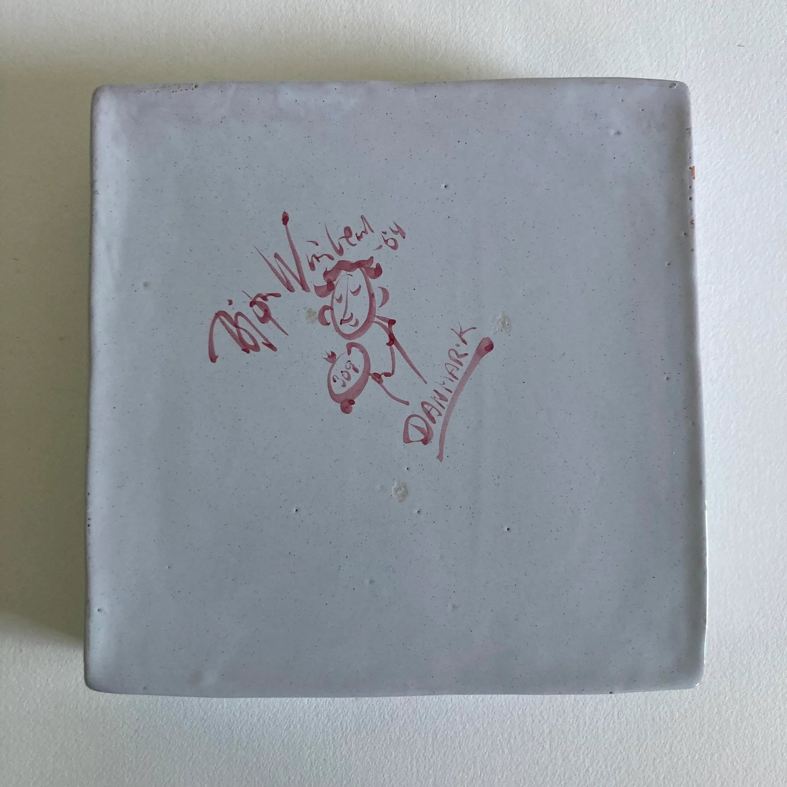 1964, Bjorn Wiinblad Signed Studio Piece, Ceramic Container With Lid, Two Women Nature Scene, Pink/ - 2