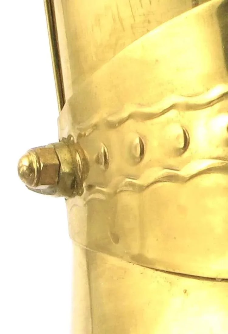 English Spurred Brass Knight's Boot Umbrella Stand - 8