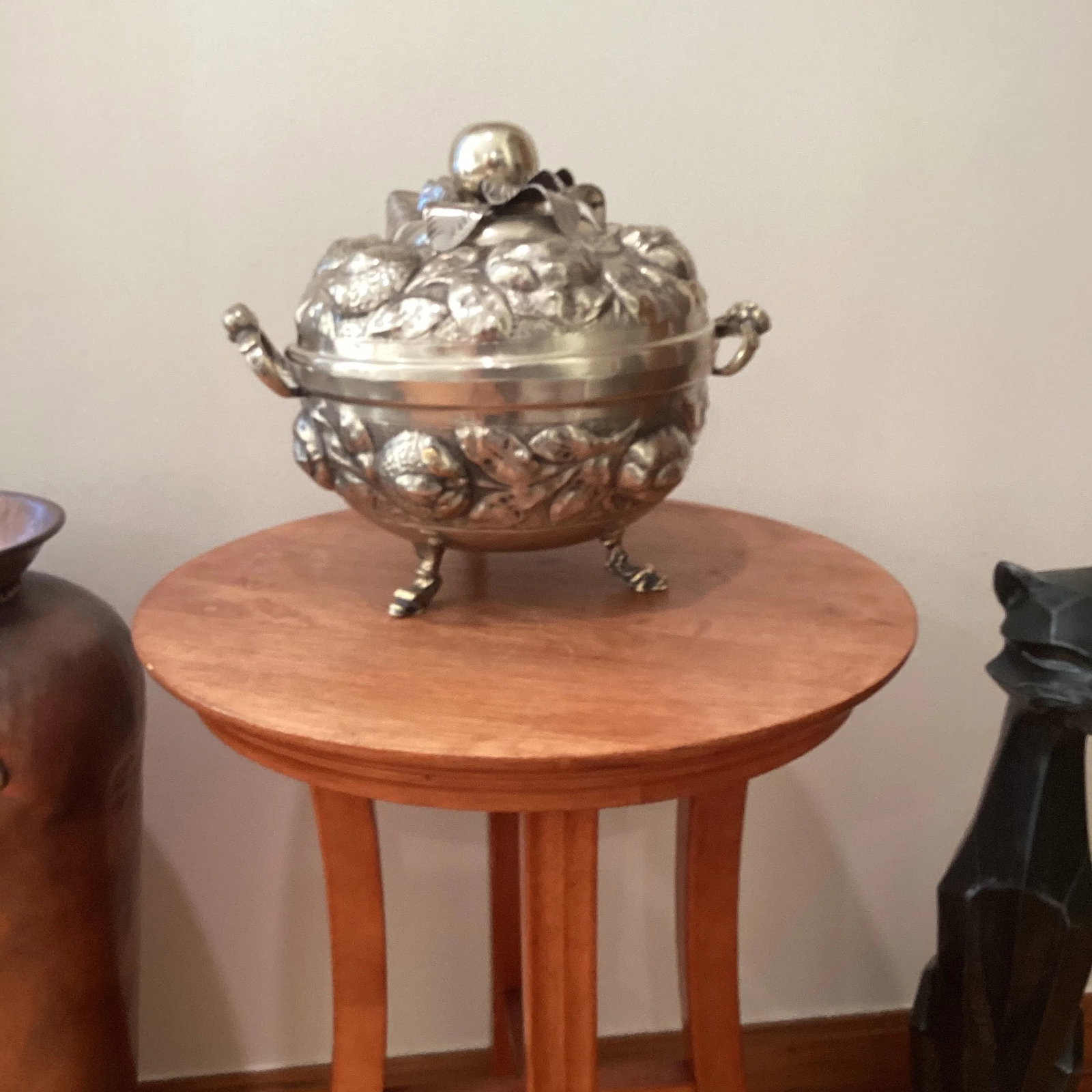 Antique Original Large Oval Silver Plated "Coquera" Dish/Tureen Stamp - 11
