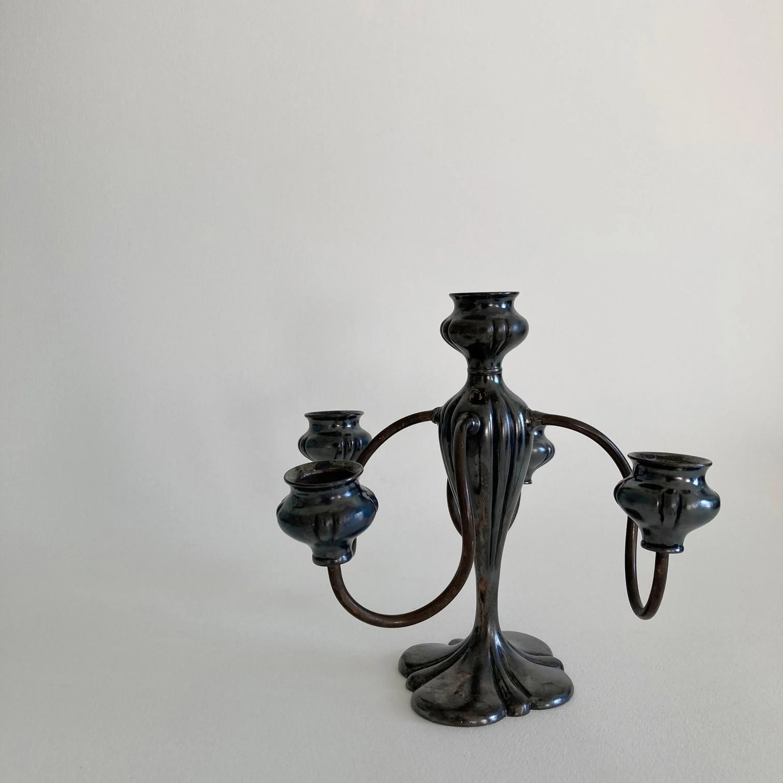 Barbour Silver Co. Art Nouveau Gothic 5 Arm Light Candelabra Quadruple Silver Plate, 1890s - 10