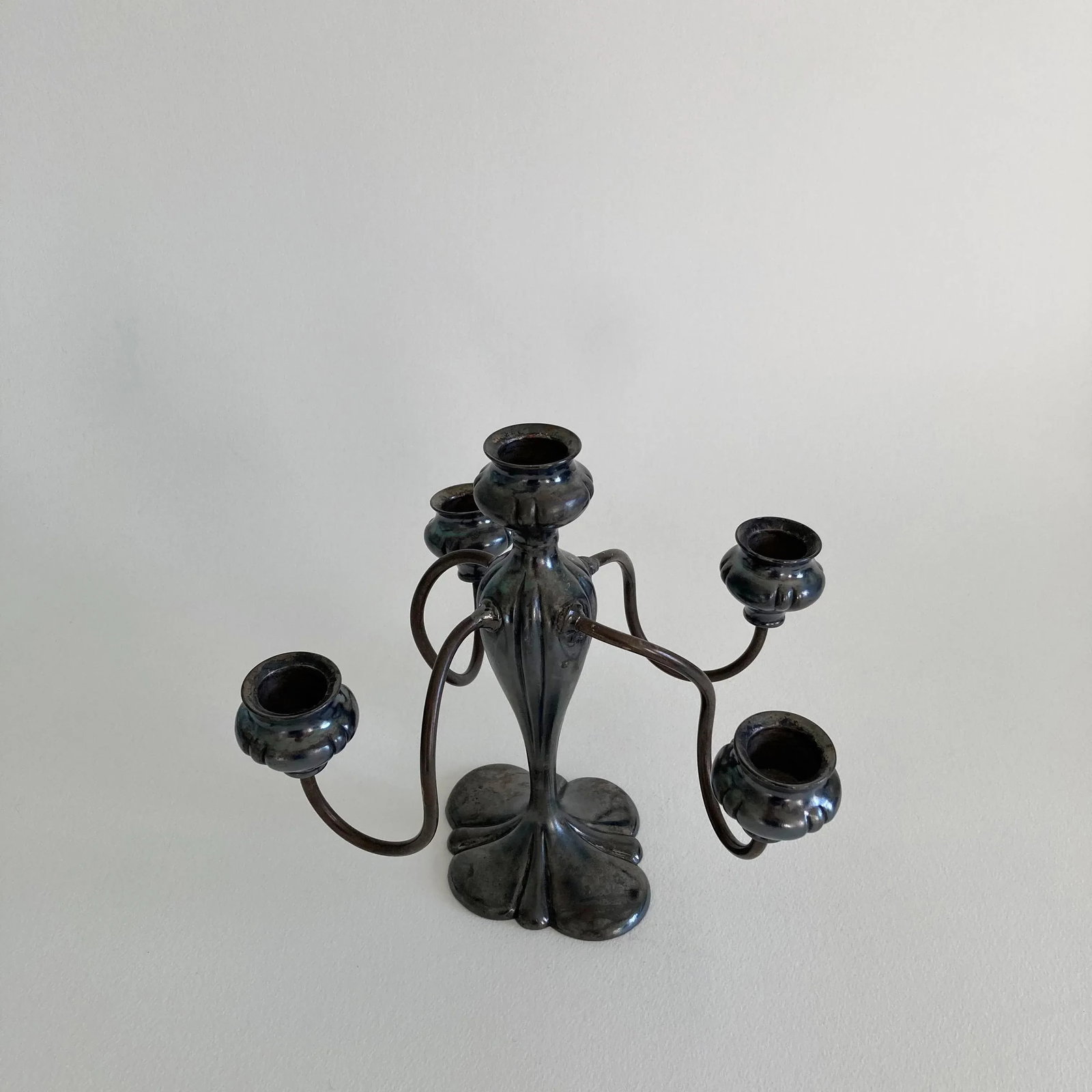 Barbour Silver Co. Art Nouveau Gothic 5 Arm Light Candelabra Quadruple Silver Plate, 1890s - 11