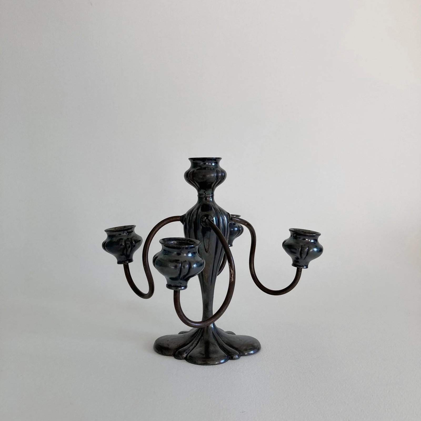 Barbour Silver Co. Art Nouveau Gothic 5 Arm Light Candelabra Quadruple Silver Plate, 1890s - 13