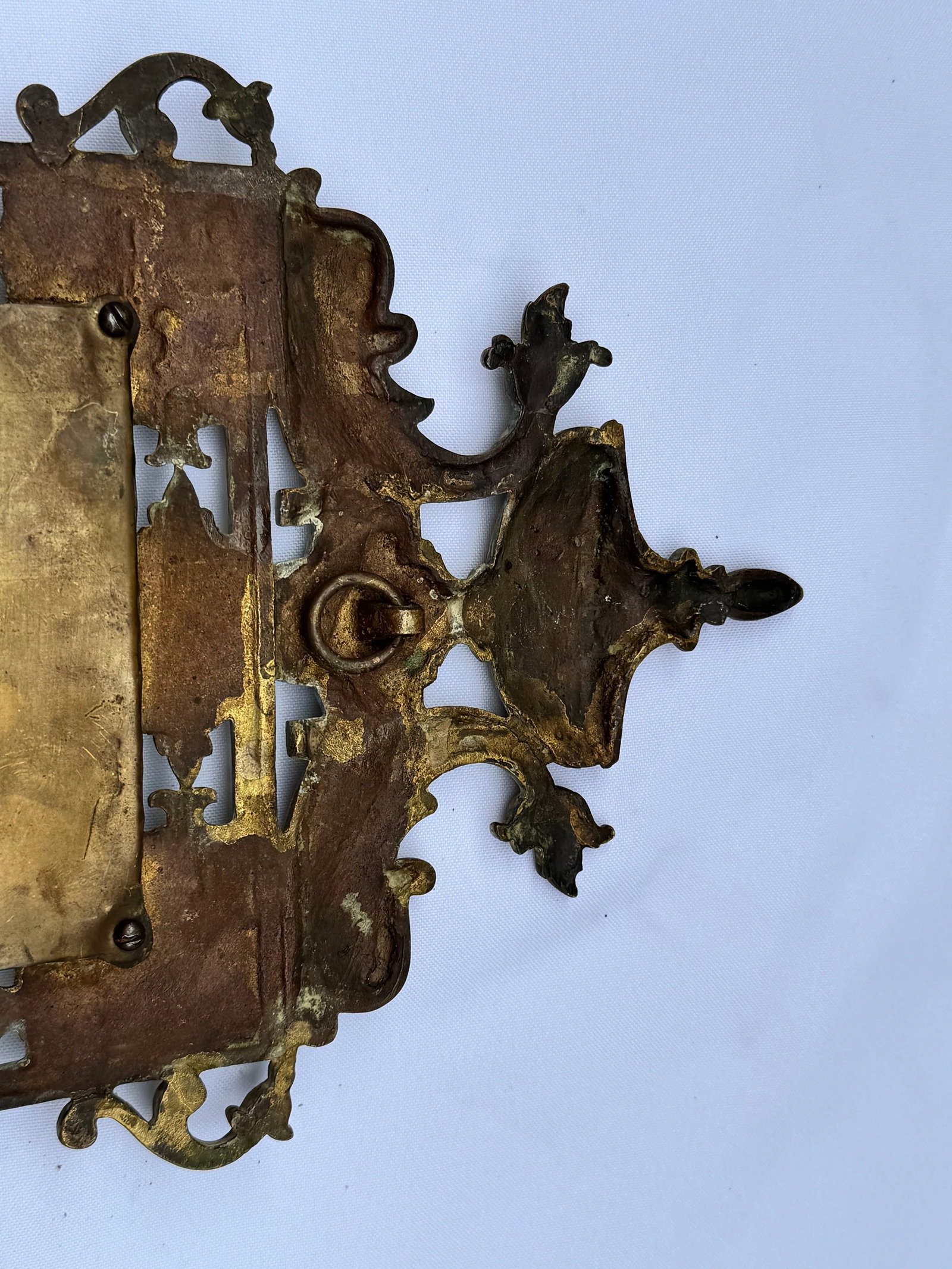 Pair of Mid 19th Century Renaissance Revival Brass Wall Sconce Mirrors - 4