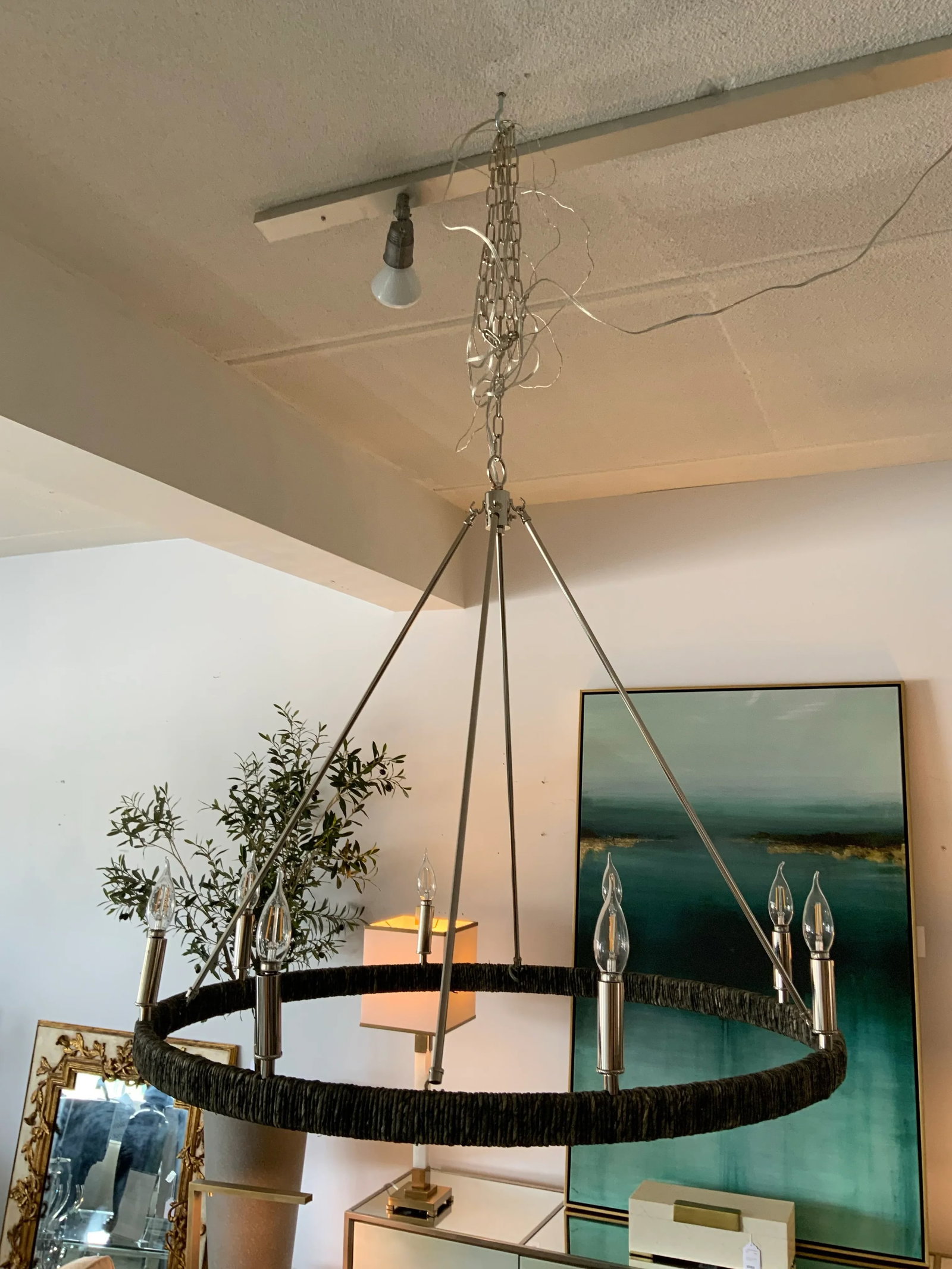 Polished Nickel 8 Light Chandelier - 2