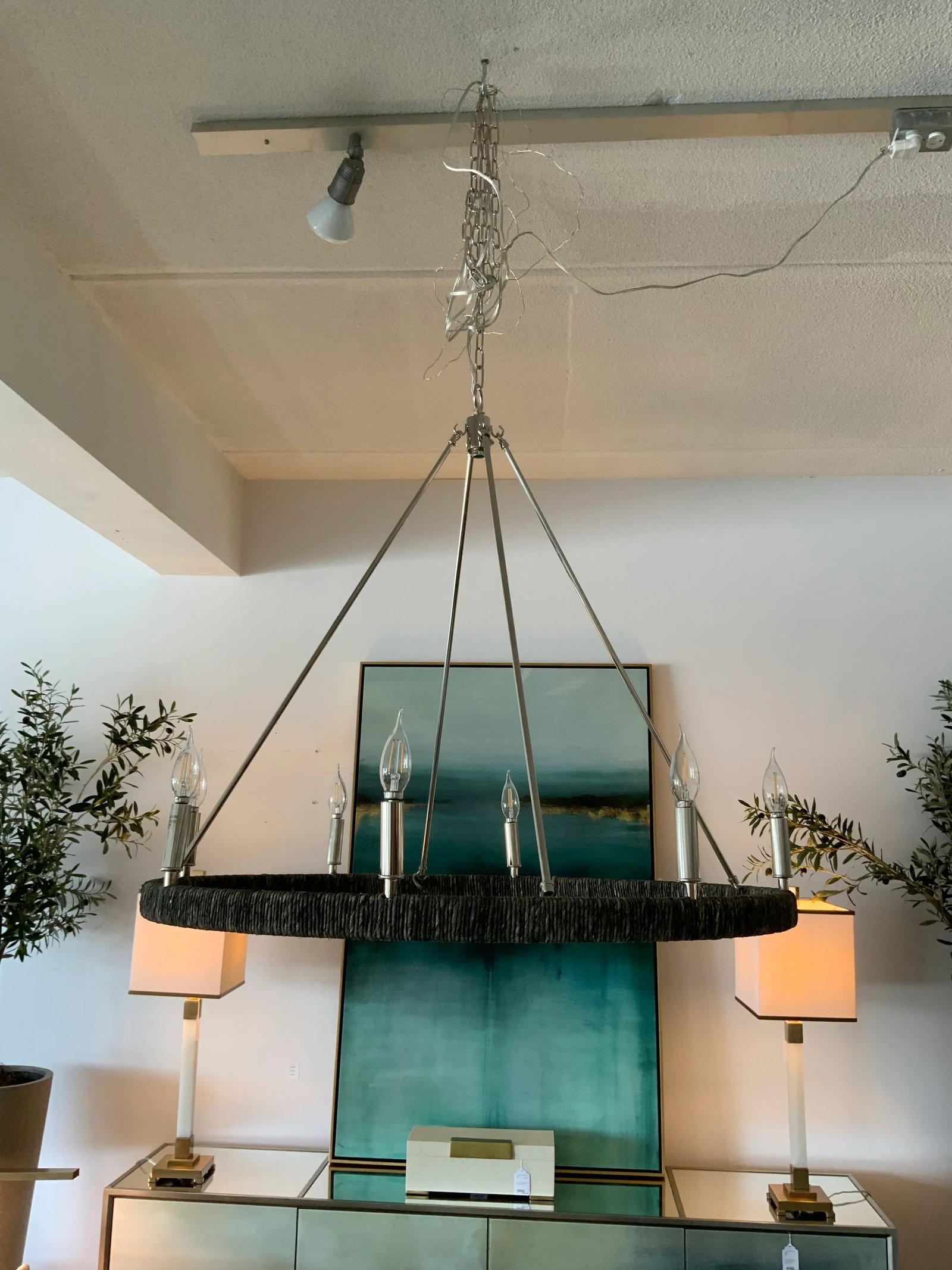 Polished Nickel 8 Light Chandelier - 3
