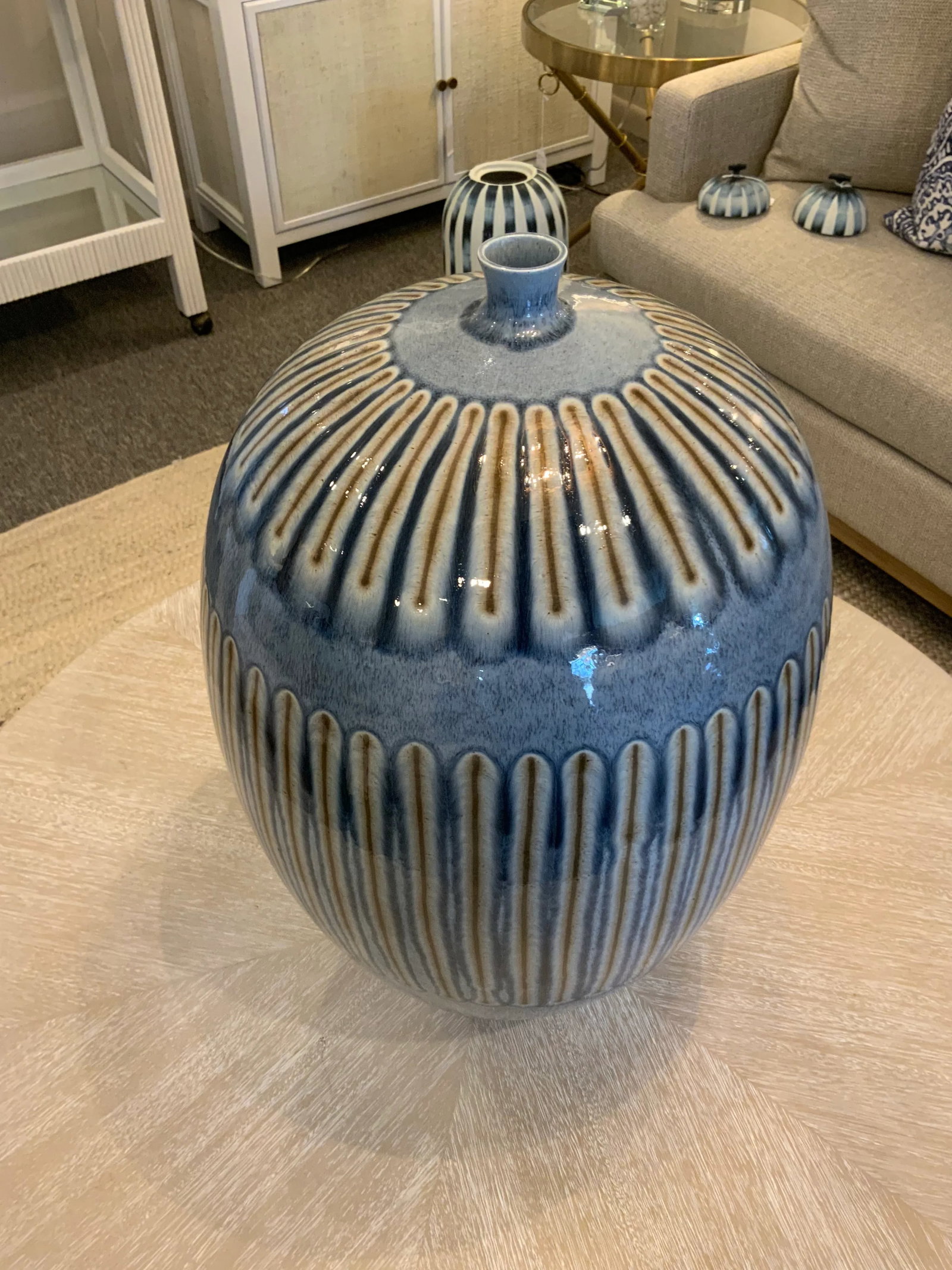 Blue Grande Bottle Vase - 2