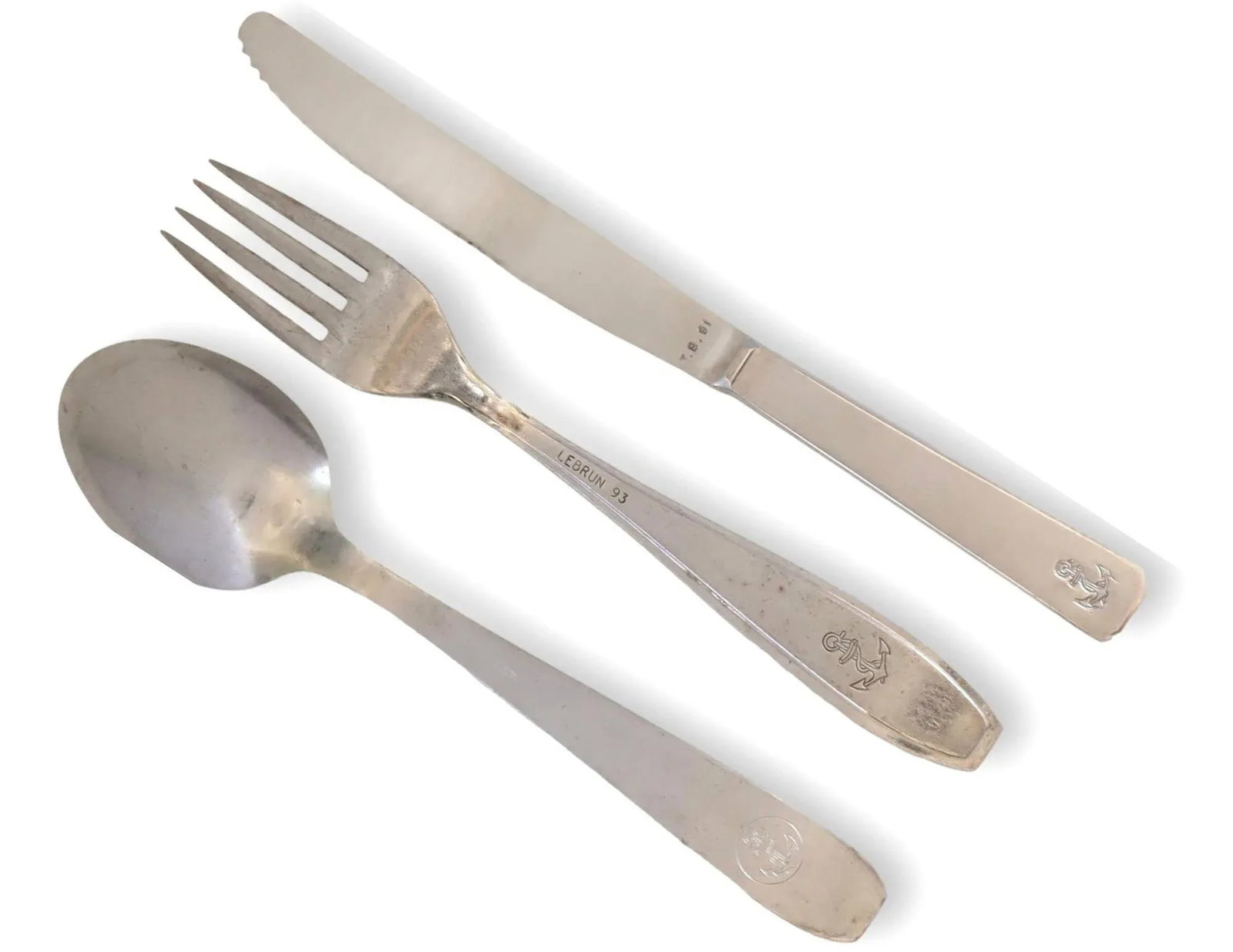 Mid 20th Century French Navy Military Mess Cutlery, Svc. For Six- 18 Pieces - 3