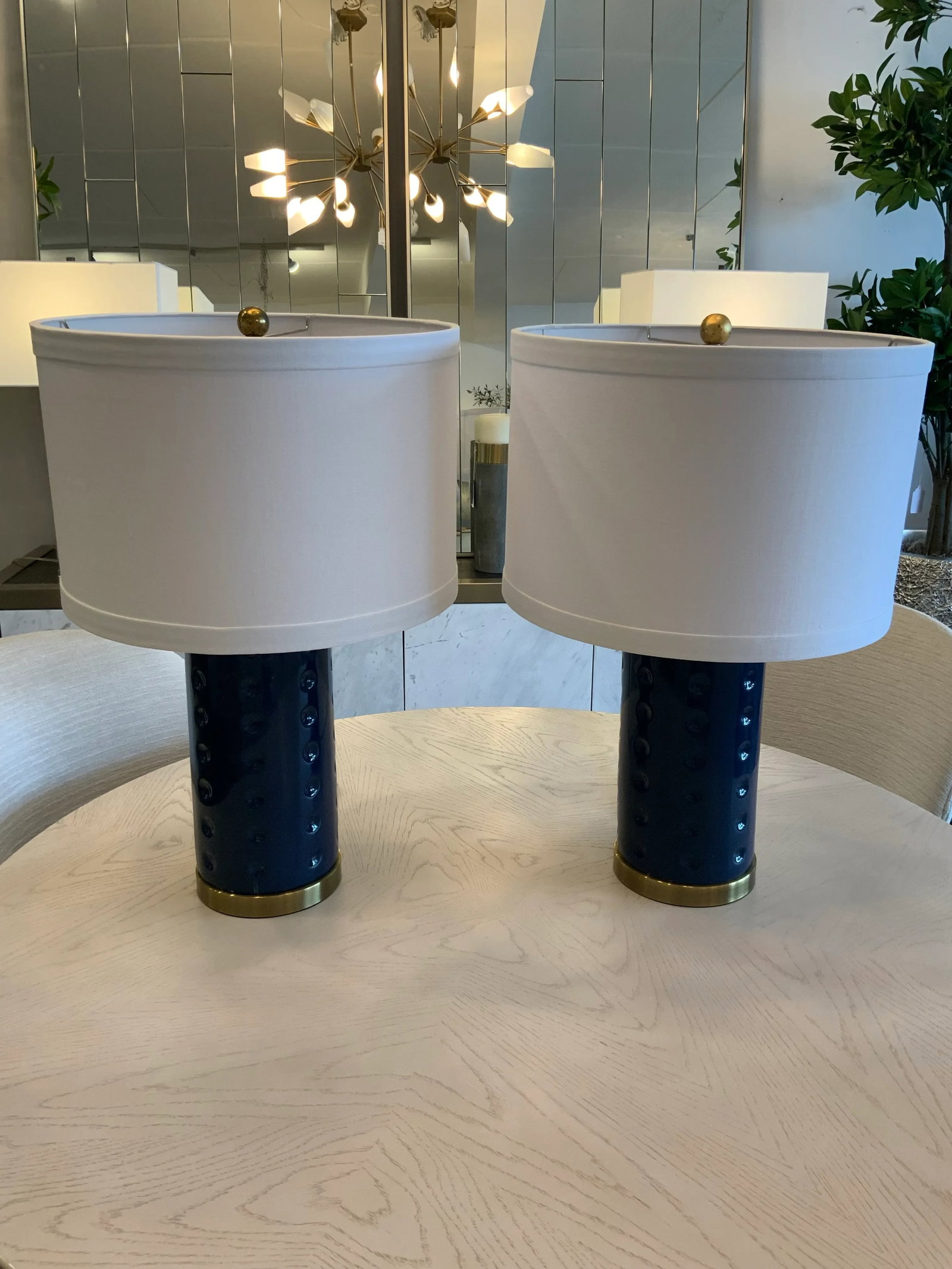 Pair of Roxanne Blue Dot Lamps - 3