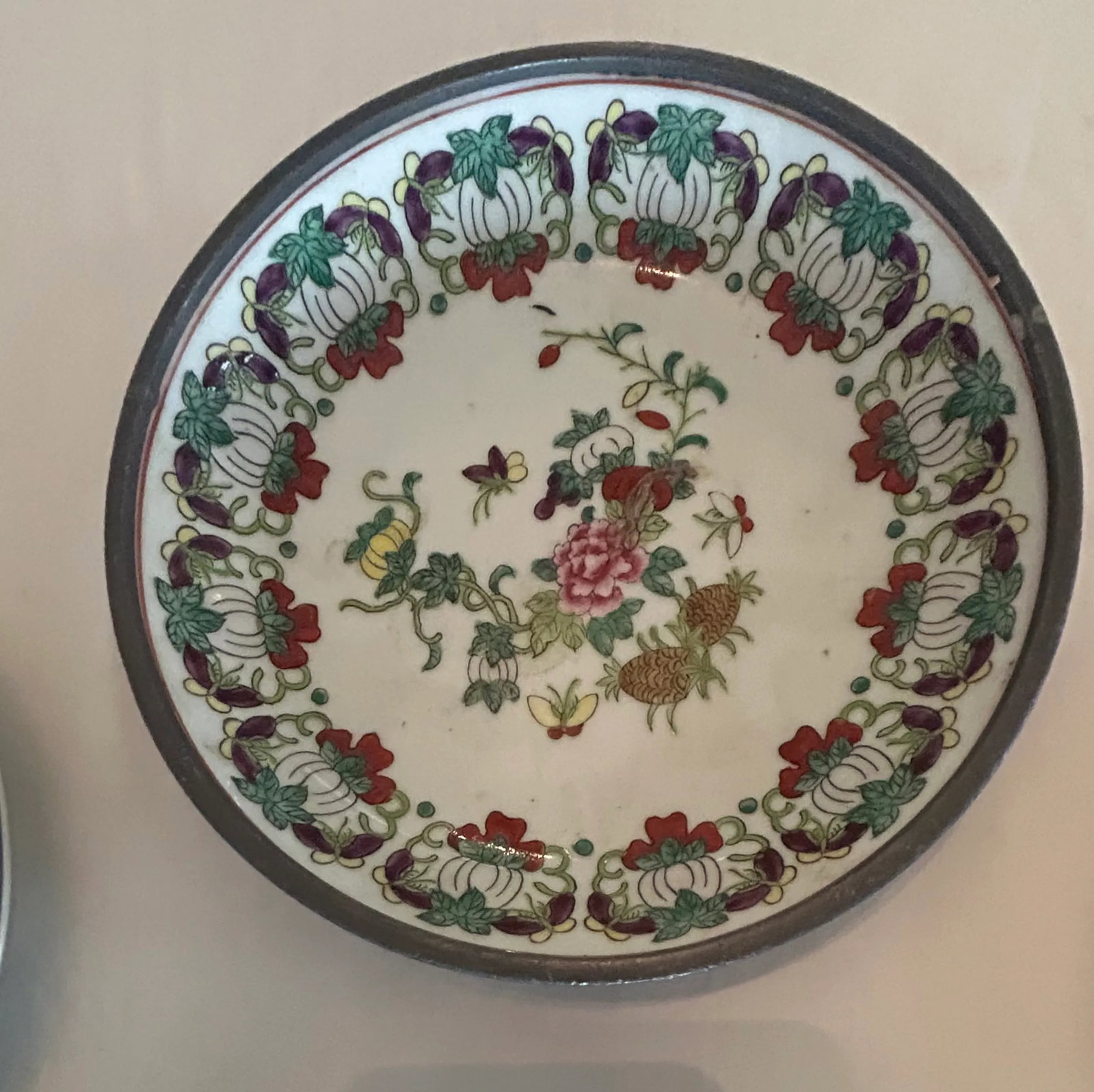 Delicate Pink Japanese Floral Themed Decorative Wall Plate Curation-Set of 11 - 4