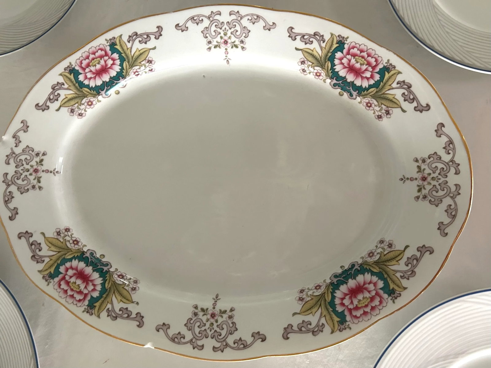 Delicate Pink Japanese Floral Themed Decorative Wall Plate Curation-Set of 11 - 6