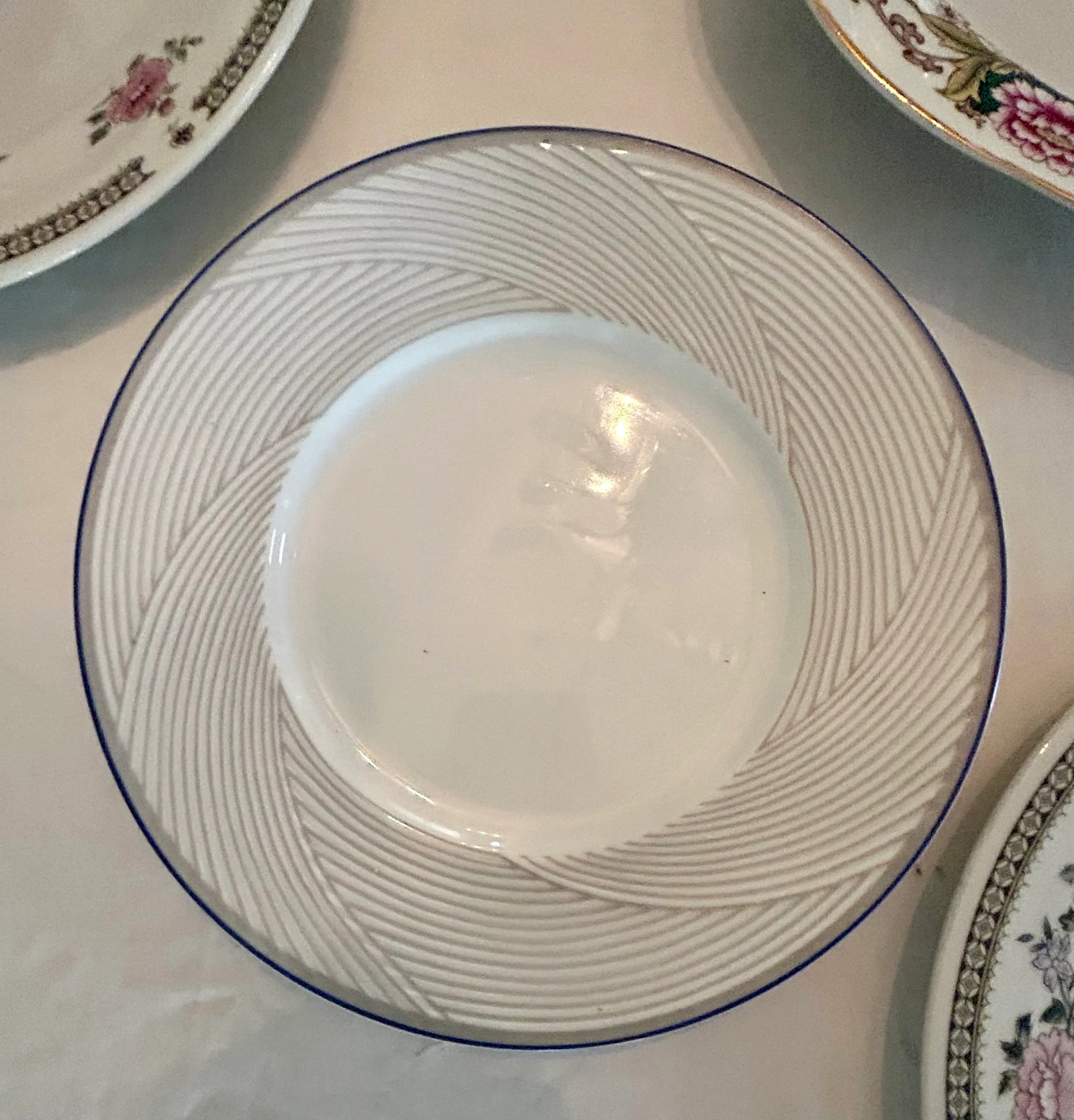 Delicate Pink Japanese Floral Themed Decorative Wall Plate Curation-Set of 11 - 9