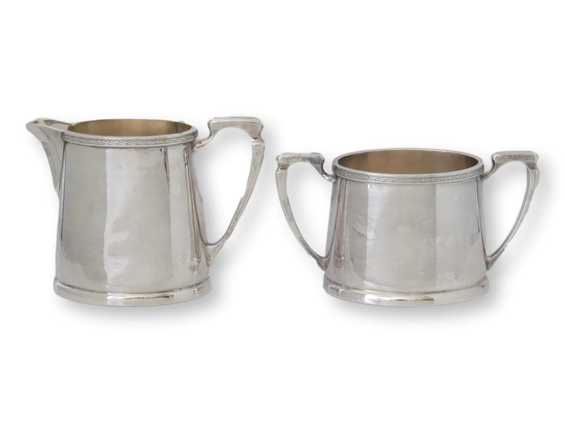 1950s Mappin & Webb for P & O Cruise Liner Cream and Sugar Set - 4