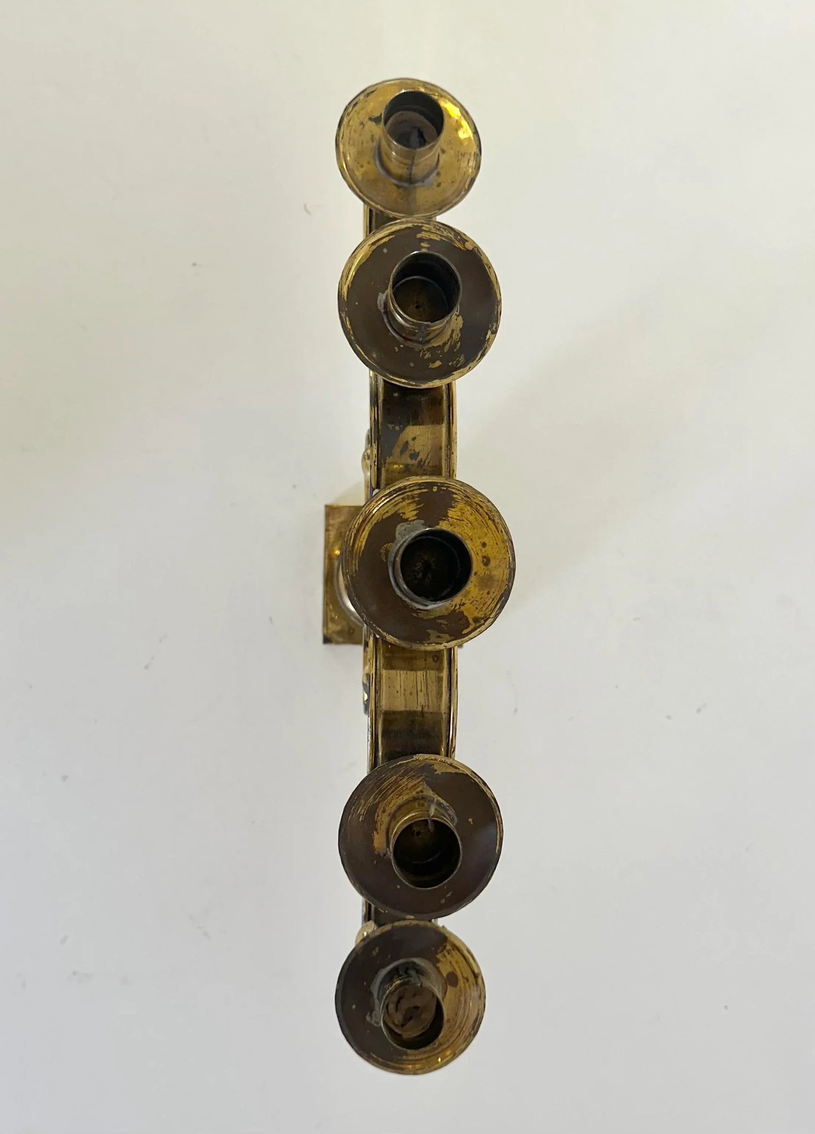 Llamas Hand Wrought Mexican Mid Century Brass Tree of Life Candelabra - 9