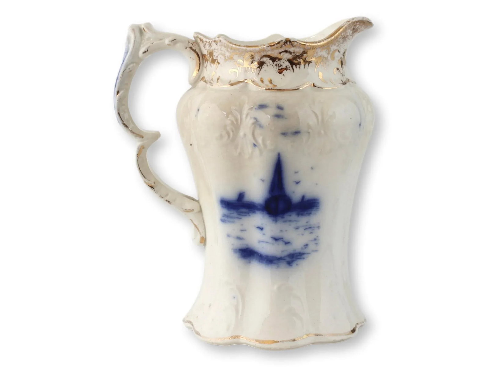 Late 19th Century English Flow Blue Nautical Jugs- Set of 2 - 3