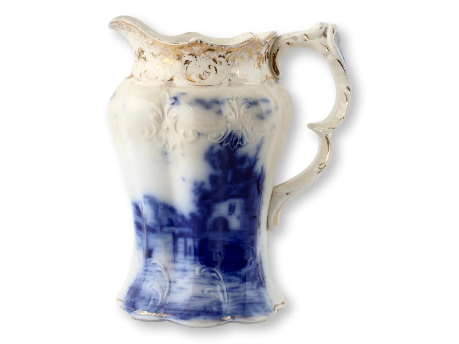 Late 19th Century English Flow Blue Nautical Jugs- Set of 2 - 6