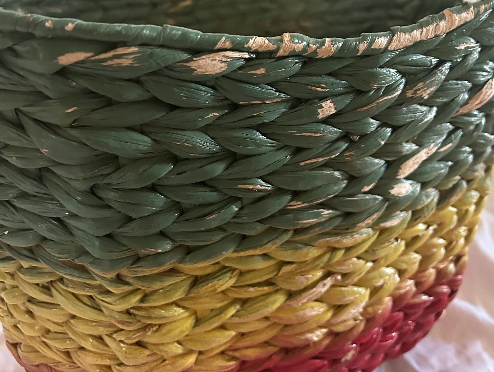 Vintage Boho Chic Hand Painted Laundry Basket With Handles - 10