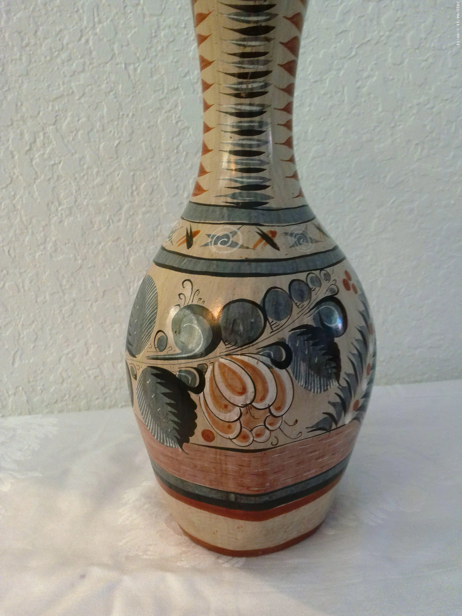 Mid-Century Large Mexican Artisinal Tonala Pottery Water Pitcher - 4