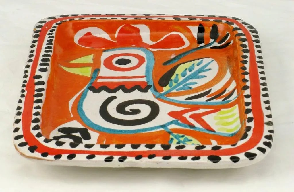 Colorful Italian Majolica Tray Made for Joseph Magnin Co. - 2