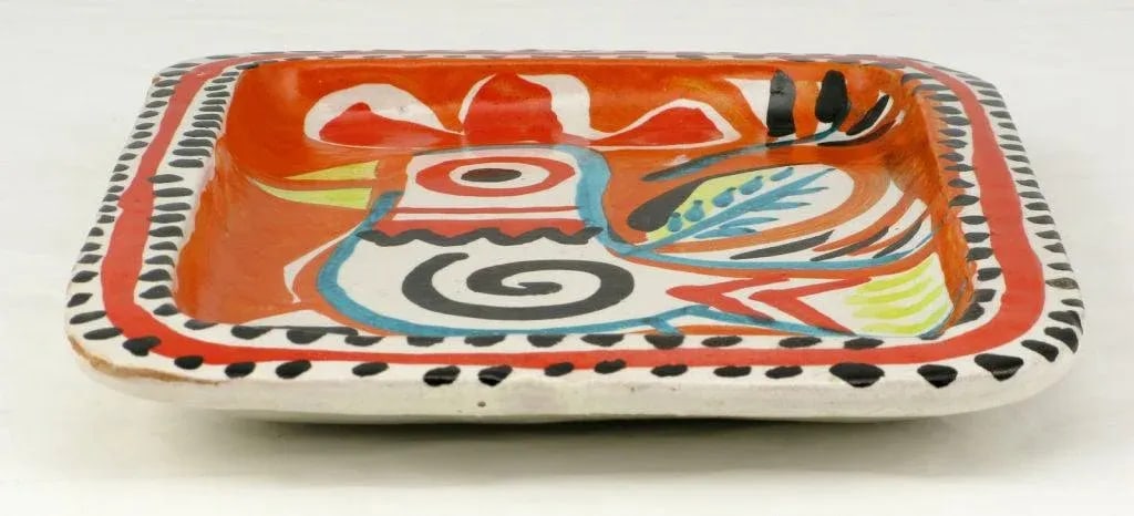 Colorful Italian Majolica Tray Made for Joseph Magnin Co. - 3